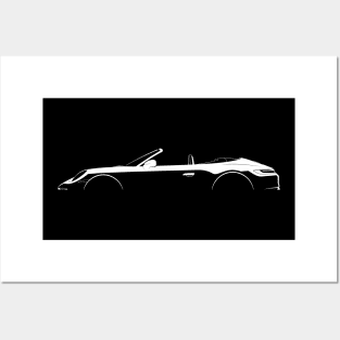 Porsche 911 Carrera Cabriolet (992) Silhouette Posters and Art